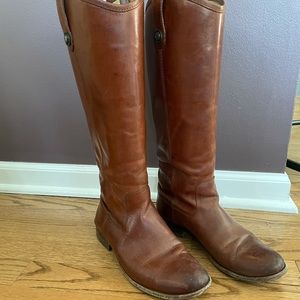 Beautiful genuine leather Frye pull on button riding boots